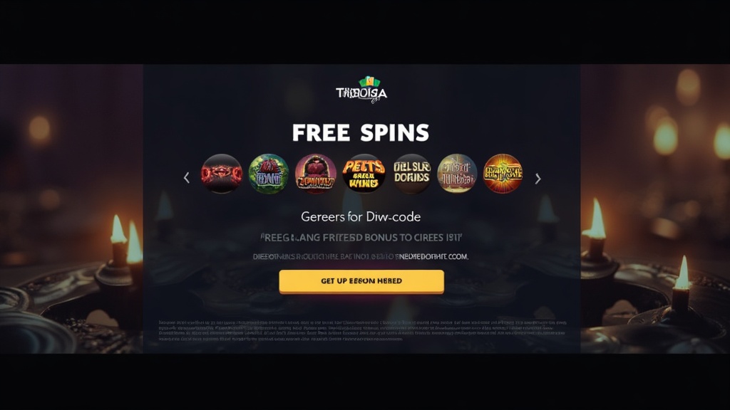 Freispiele und ein No-Deposit-Code auf einer dunklen Casino-Oberfläche