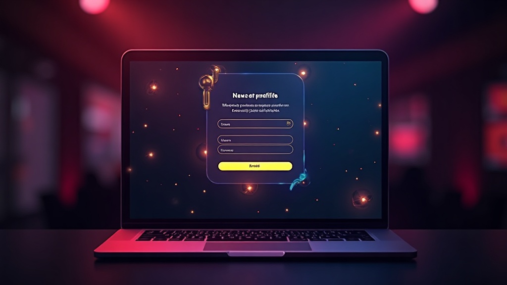 Registrierungsformular für neue Spieler im dunklen Casino-Stil