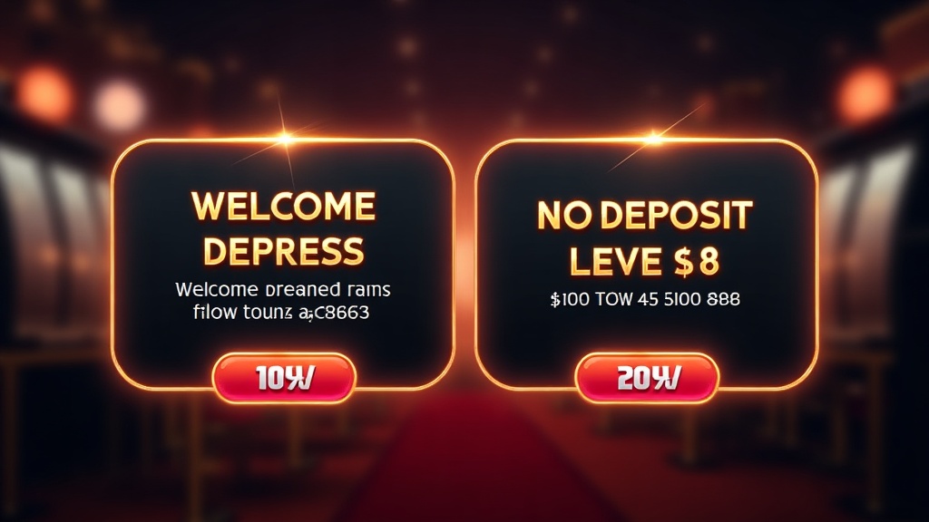 Vergleich von Willkommensbonus und No-Deposit-Bonus in einer Casino-Ansicht