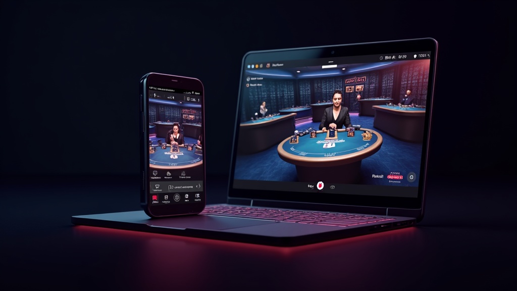 Live casino table displayed on both desktop and mobile screens